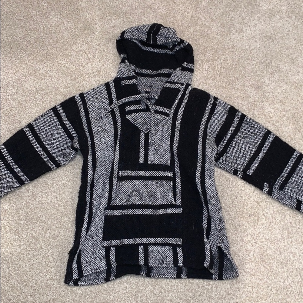 Authentic Hand-Sewn Mexican Baja Hoodie (S)
